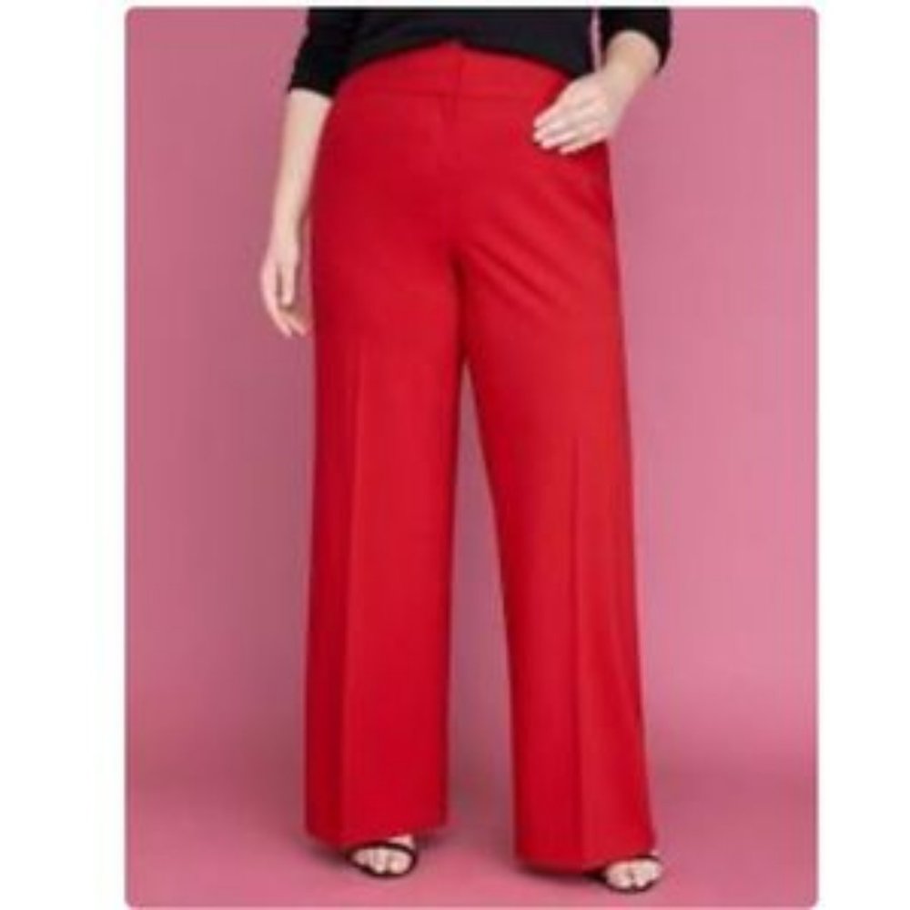 Lane Bryant Tailored The Allie Red Wide Leg Pants 20